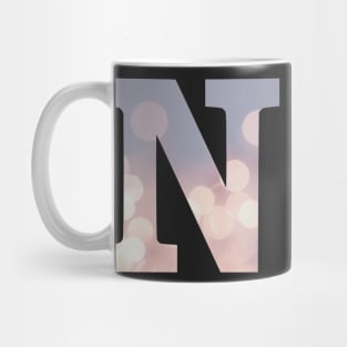 The Letter N Purple Lights Design Mug